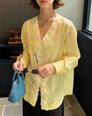 Linen Blend 3D Embroidered Shirt