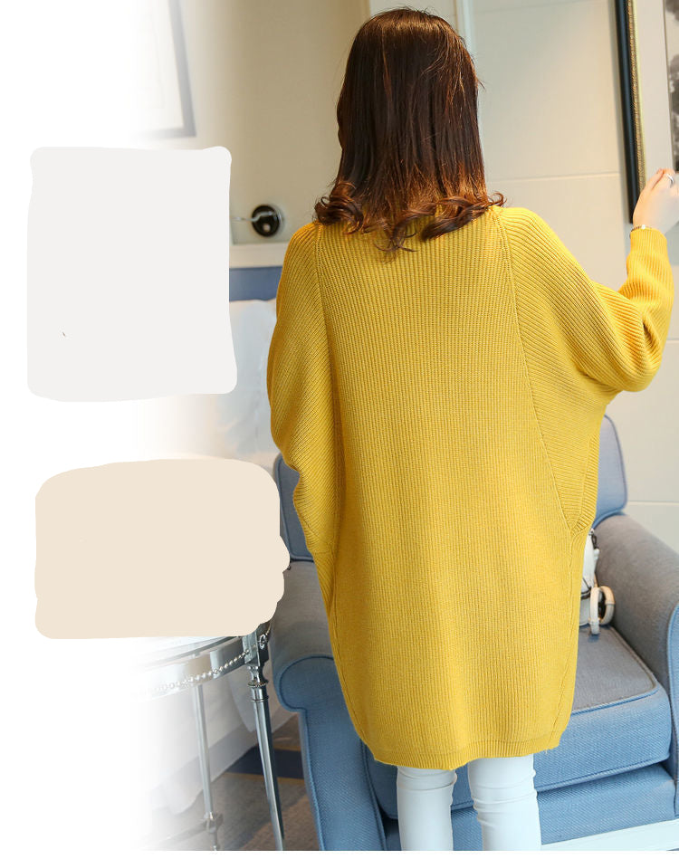 Bat Sleeve Knited Long Cardigan
