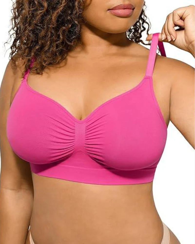 Front-Ruched V-Neck Wireless Bralette