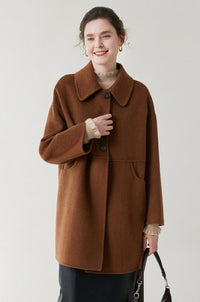 Mid-Length Pure Wool Coat