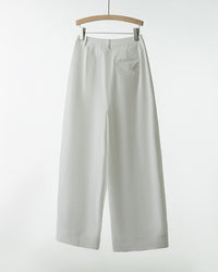 High-Waisted Wide-Leg Casual Trousers
