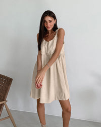 Loose-Fitting Cotton Linen Sundress