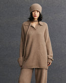 Mid-Length Plus-Size Cashmere Knit Sweater