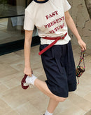 Loose-Fitting High-Waisted Tie-Up Shorts