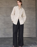 Loose-Fitting Collared Cotton Shirt