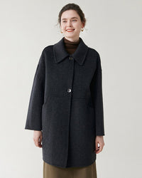 Mid-Length Pure Wool Coat