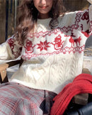Christmas Retro Jacquard Crew Neck Sweater