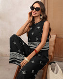 Retro-Style Geometric Print Two-Piece Set