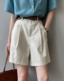 High-Waisted Loose-Fit Suit Shorts