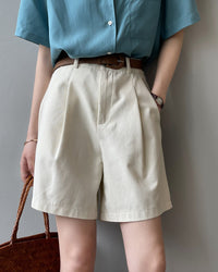 High-Waisted Loose-Fit Suit Shorts