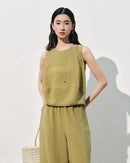 Sleeveless Loose-Fit Crew Neck Tank Top