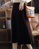 Pure Wool Over-The-Knee Knitted Versatile Skirt