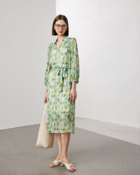 Two-piece Set Lapel Mulberry Silk Dress