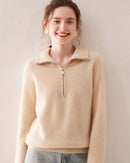 Half-Zip Thick Cashmere Wool Sweater
