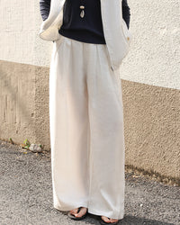 High-Waisted Draped Straight-Leg Trousers