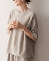 Cashmere Knitted Three-Quarter Sleeve Loose Sweater