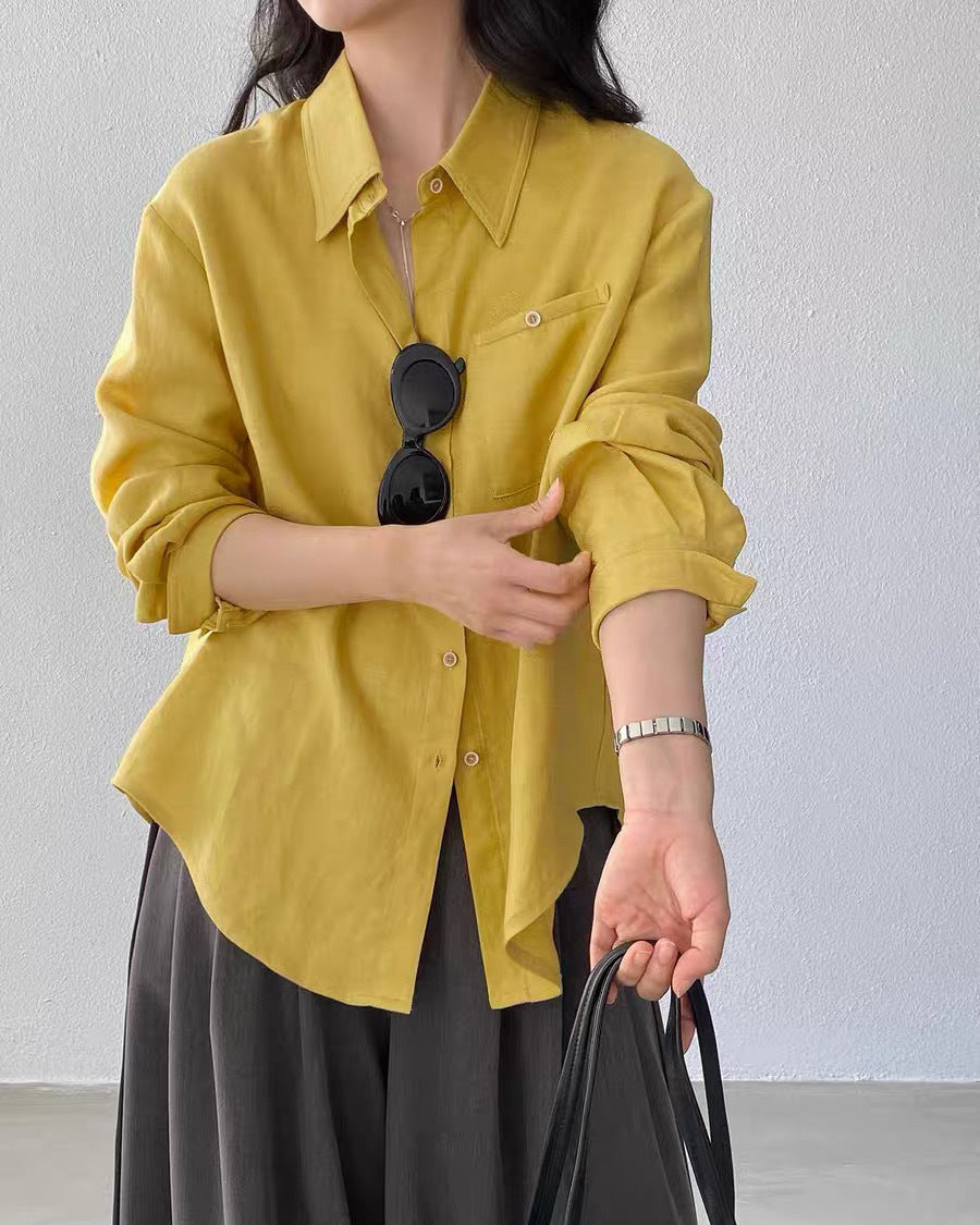 Loose-Fit Linen-Blend Button-Down Shirt