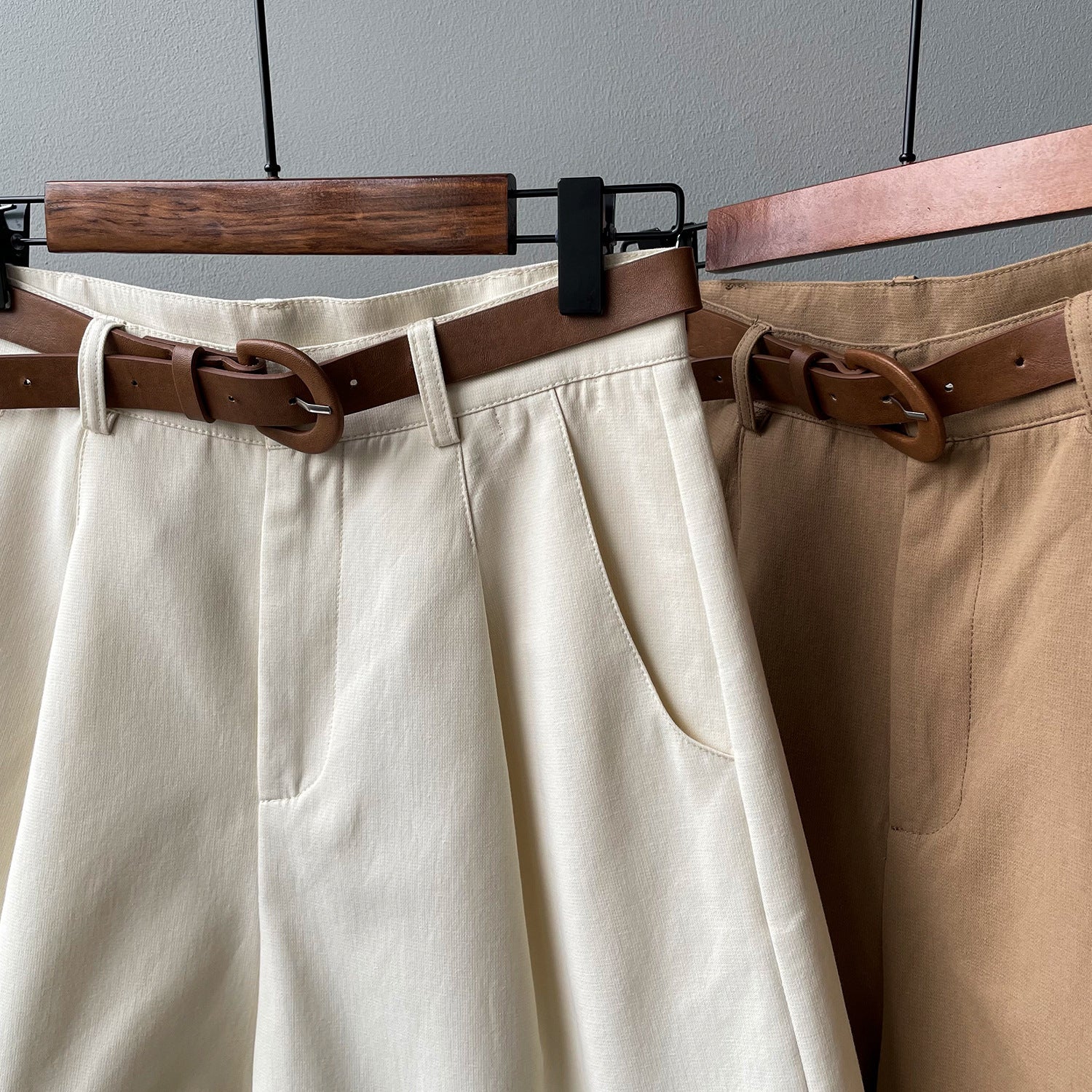 High-Waisted Loose-Fit Suit Shorts