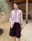 Loose-Fitting High-Waisted Tie-Up Shorts