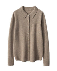 Wool & Cashmere Polo Collar Knit Sweater