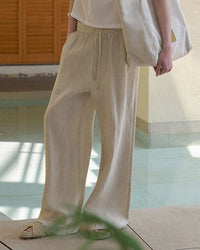 Loose Linen Straight-Leg Pants