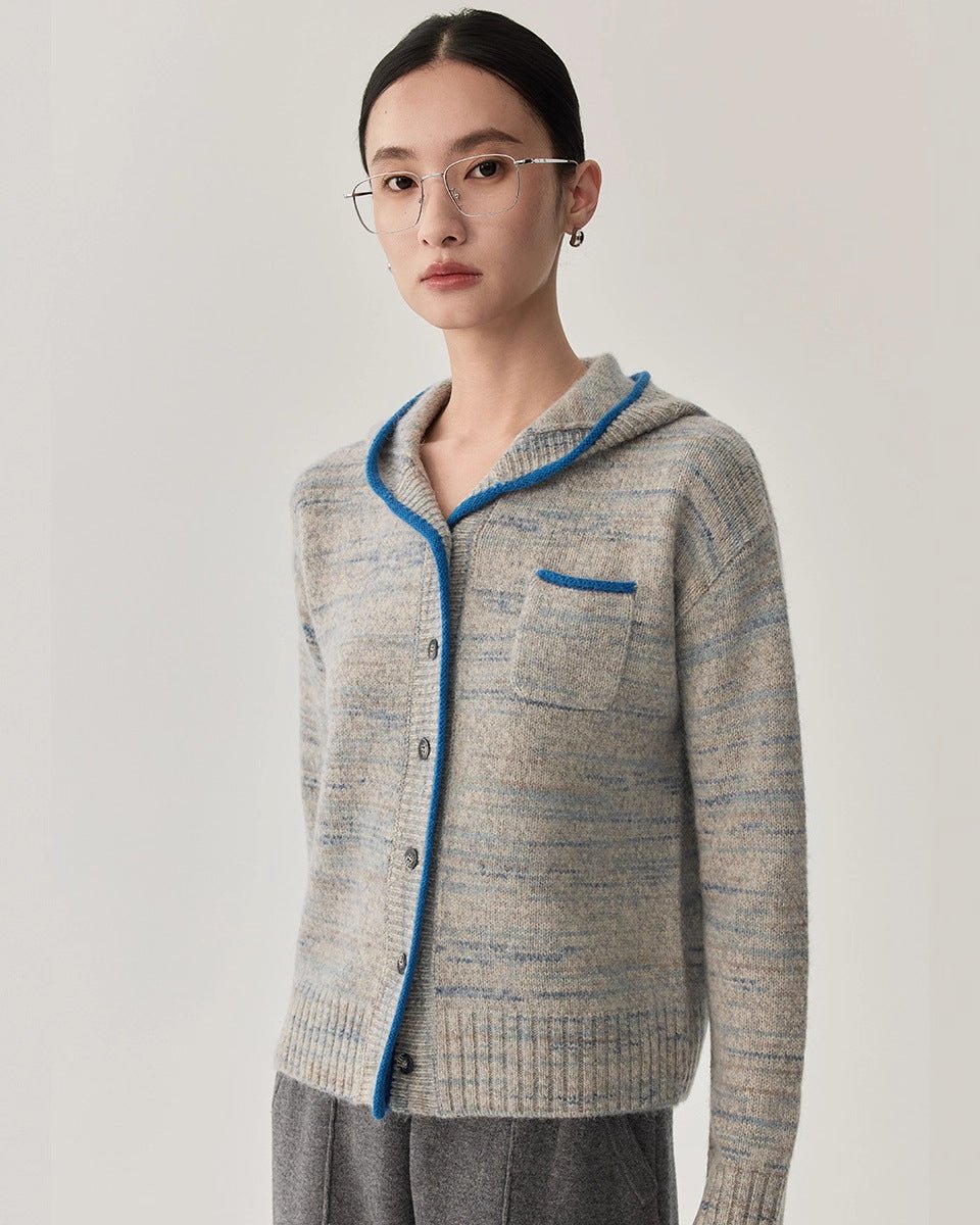 Sheep Wool & Alpaca Wool Hooded Knit Sweater