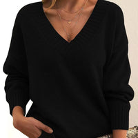 Loose V-Neck Versatile Knit Sweater