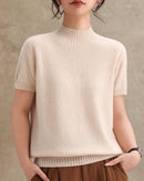 Fashionable Loose Short-Sleeved Knitwear