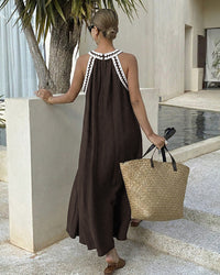 Sleeveless Loose-Fitting Vacation Dress