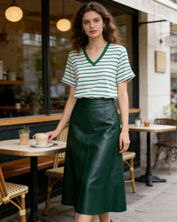 Loose-Fit Striped V-Neck T-Shirt