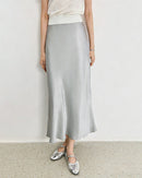 Bias-Cut Draped Fishtail Skirt
