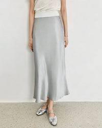 Bias-Cut Draped Fishtail Skirt