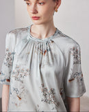 Loose-Fitting Breathable Satin Silk T-Shirt