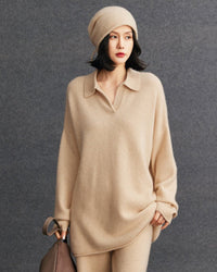 Mid-Length Plus-Size Cashmere Knit Sweater