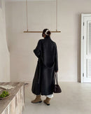 Long Stand-Up Collar Double-Faced Wool Coat