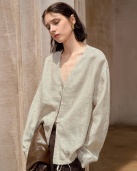 Versatile Casual Linen V-Neck Shirt