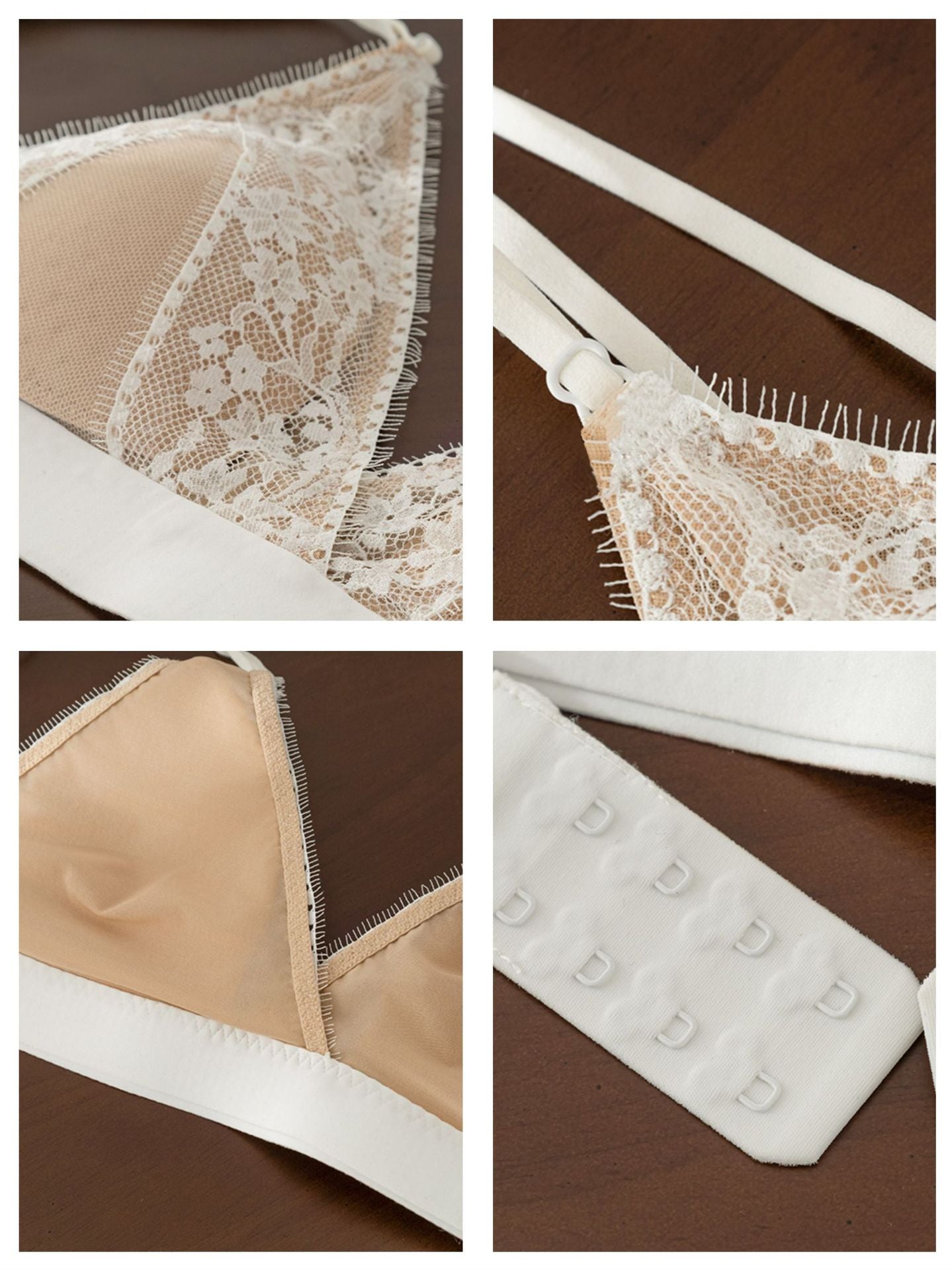 Triangle Cup Lace V Bra Set
