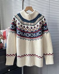 Vintage Jacquard Christmas Cardigan Sweater