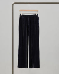 High-Waisted Wide-Leg Silk Velvet Pants