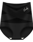 Breathable high waist shapewear with cross compression band for gentle tummy smoothing.