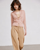 Round Neck Short Cardigan
