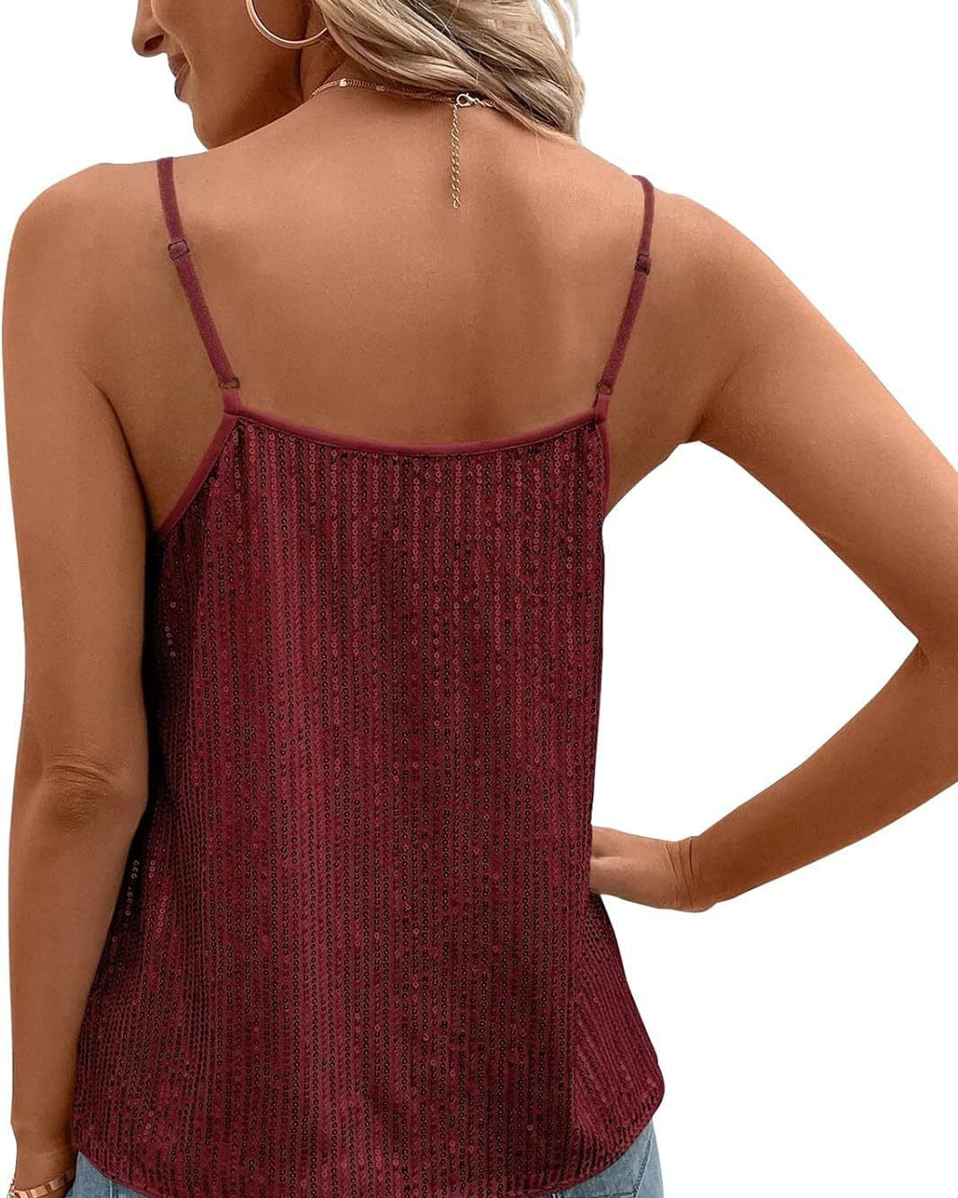 New Sequin Spaghetti-Strap Tank Top