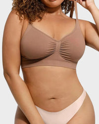 Front-Ruched V-Neck Wireless Bralette