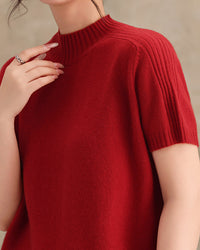 Fashionable Loose Short-Sleeved Knitwear