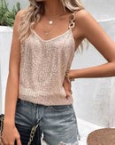 New Sequin Spaghetti-Strap Tank Top