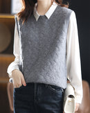 Crewneck Wool Knitted Vest