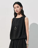 Sleeveless Loose-Fit Crew Neck Tank Top