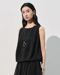 Sleeveless Loose-Fit Crew Neck Tank Top