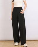 Casual High-Waisted Straight-Leg Pants