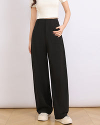 Casual High-Waisted Straight-Leg Pants